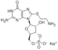 8-(2-AMINOETHYLTHIO) GUANOSINE-3',5'-CYCLIC MONOPHOSPHATE SODIUM SALT Structure