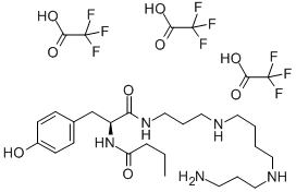 N-[3-[4-(3-アミノプロピルアミノ)ブチルアミノ]プロピル]-Nα-ブチリル-L-チロシンアミド 化学構造式