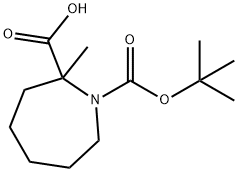 1-BOC-2-メチルアゼパン-2-カルボン酸 化学構造式