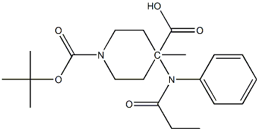 1,4-Piperidinedicarboxylic acid, 4-[(1-oxopropyl)phenylamino]-, 1-(1,1-dimethylethyl) 4-methyl ester,1159835-40-1,结构式