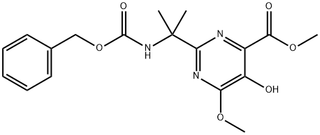 5-Hydroxy-2-[1-methyl-1-[[benzylcarbamoyl]amino]ethyl]-6-methoxypyrimidine-4-carboxylic Acid Methyl Ester Structure