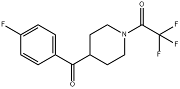 2,2,2-Trifluoro-1-(4-(4-fluorobenzoyl)piperidin-1-yl)ethanone Structure