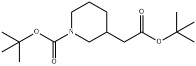 tert-Butyl 3-(2-tert-butoxy-2-oxoethyl)piperidin-1-carboxylate Struktur