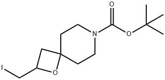 1-Oxa-7-azaspiro[3.5]nonane-7-carboxylic acid, 2-(iodoMethyl)-, 1,1-diMethylethyl ester Structure