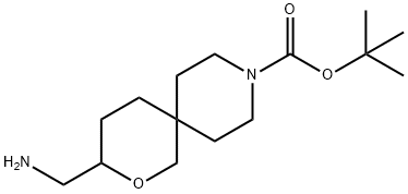 3-(氨基甲基)-2-噁-9-氮杂螺[5.5]十一烷-9-羧酸叔丁酯, 1160246-99-0, 结构式