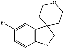 5-ブロモ-1,2-ジヒドロスピロ[インドール-3,4'-オキサン] 化学構造式