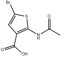2-(アセチルアミノ)-5-ブロモ-3-チオフェンカルボン酸 化学構造式