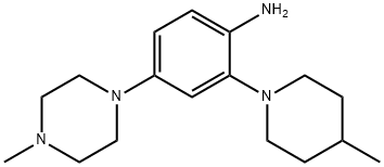4-(4-メチルピペラジノ)-2-(4-メチルピペリジノ)-アニリン 化学構造式
