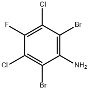 2,6-ジブロモ-3,5-ジクロロ-4-フルオロアニリン 化学構造式