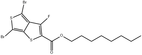 4,6-ジブロモ-3-フルオロチエノ[3,4-b]チオフェン-2-カルボン酸 n-オクチル 化学構造式
