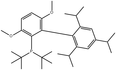 ジ-tert-ブチル(2',4',6'-トリイソプロピル-3,6-ジメトキシ-[1,1'-ビフェニル]-2-イル)ホスフィン 化学構造式