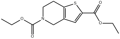 6,7-二氢噻吩并[3,2-C]吡啶-2,5(4H)-二羧酸二乙酯,116119-00-7,结构式