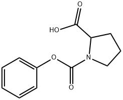 1-(フェノキシカルボニル)ピロリジン-2-カルボン酸 化学構造式