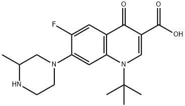 1-tert-Butyl-6-fluoro-7-(3-methyl-piperazin-1-yl)-4-oxo-1,4-dihydro-qu inoline-3-carboxylic acid Structure