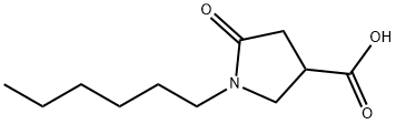 1-ヘキシル-5-オキソピロリジン-3-カルボン酸 化学構造式