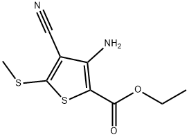 ETHYL 3-AMINO-4-CYANO-5-(METHYLTHIO)THIOPHENE-2-CARBOXYLATE Structure