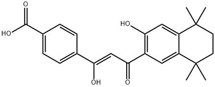 4-(1-羟基-3-氧-3-(5,6,7,8-四氢-3-羟基-5,5,8,8-四甲基-2-萘基)-1-丙烯基)苯甲酸, 116193-60-3, 结构式