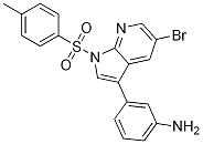 BenzenaMine, 3-[5-broMo-1-[(4-Methylphenyl)sulfonyl]-1H-pyrrolo[2,3-b]pyridin-3-yl]- Structure