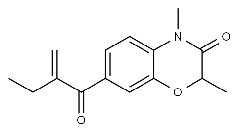 2,4-dimethyl-7-(2-methylene-1-oxobutyl)-2H-1,4-benzoxazin-3(4H)-one Structure