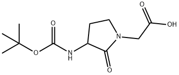 2-(3-(叔丁氧羰基氨基)-2-氧杂吡咯烷-1-基)乙酸,116339-45-8,结构式