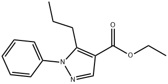 1-フェニル-5-プロピル-1H-ピラゾール-4-カルボン酸エチル 化学構造式