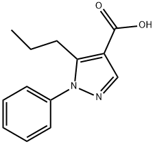 1-フェニル-5-プロピル-1H-ピラゾール-4-カルボン酸 化学構造式