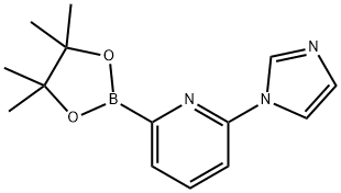 2-(1H-咪唑-1-基)-6-(4,4,5,5-四甲基-1,3,2-二氧硼杂环戊烷-2-基)吡啶, 1163706-77-1, 结构式