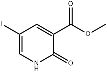 5-ヨード-2-オキソ-1,2-ジヒドロ-3-ピリジンカルボン酸メチル 化学構造式