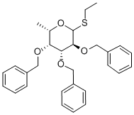 1-硫-乙基-2,3,4-三-氧-苄基-B-L-硫代呋喃岩藻糖苷 结构式