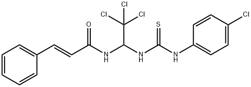 (2E)-3-苯基-N-[2,2,2-三氯-1-[[[(4-氯苯基)氨基]硫代甲酰基]氨基]乙基]-2-丙烯酰胺 结构式