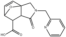 4-oxo-3-(pyridin-2-ylmethyl)-10-oxa-3-azatricyclo[5.2.1.0~1,5~]dec-8-ene-6-carboxylic acid(SALTDATA: FREE) Structure