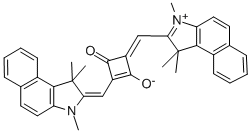 1-(1,1,3-Trimethyl-1H-benzoeindol-2-ylidene-methyl)-3-(1,1,3-trimethyl-1H-benzoeindolium-2-yl-methylene)-cyclobuten-2-one-4-olate Structure