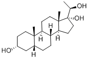 (20R)-5β-プレグナン-3α,17α,20-トリオール 化学構造式