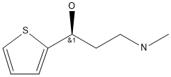 (S)-3-(メチルアミノ)-1-(2-チエニル)-1-プロパノール 化学構造式