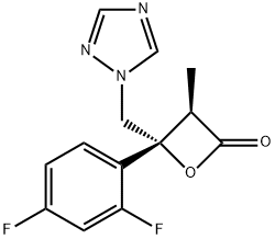 (3R,4R)-4-(2,4-Difluorophenyl)-3-Methyl-4-(1H-1,2,4-triazol-1-ylMethyl)-2-oxetanone Structure