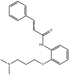 N-[2-[[3-(ジメチルアミノ)プロピル]チオ]フェニル]-3-フェニルプロペンアミド 化学構造式