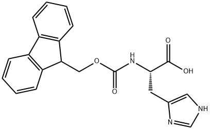 Nα-(9H-フルオレン-9-イルメトキシカルボニル)-L-ヒスチジン 化学構造式