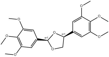 (+/-) CIS-2,5-BIS(3,4,5-TRIMETHOXYPHENYL)-1,3-DIOXOLANE Struktur