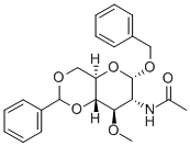 BENZYL 2-ACETAMIDO-4,6-O-BENZYLIDENE-2-DEOXY-3-O-METHYL-ALPHA-D-GLUCOPYRANOSIDE Struktur
