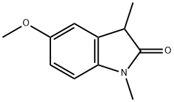 1,3-ジメチル-5-メトキシ-1,3-ジヒドロ-2H-インドール-2-オン 化学構造式
