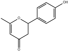 2-(4-Hydroxyphenyl)-6-methyl-2,3-dihydro-4H-pyran-4-one 化学構造式