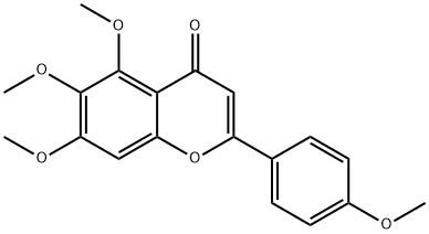 2-(4-メトキシフェニル)-5,6,7-トリメトキシ-4H-1-ベンゾピラン-4-オン 化学構造式