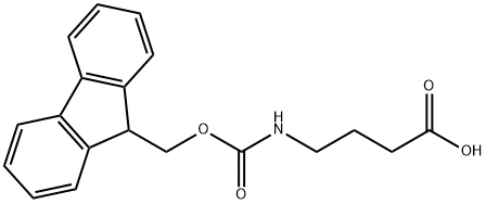 N-[(9H-フルオレン-9-イルメトキシ)カルボニル]-4-アミノ酪酸 化学構造式