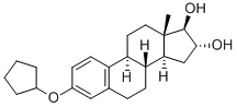 3-(シクロペンチルオキシ)エストラ-1,3,5(10)-トリエン-16α,17β-ジオール 化学構造式