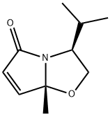 (3S-顺式)-(+)-2,3-二氢-3-异丙基-7A-甲基吡咯并[2,1-B]氧氮杂茂-5(7AH)-酮, 116910-11-3, 结构式