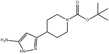 4-(5-AMino-1H-pyrazol-3-yl)piperidin-1-carboxylic acid tert-butyl ester Structure