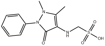 [(2,3-ジヒドロ-1,5-ジメチル-3-オキソ-2-フェニル-1H-ピラゾール-4-イル)アミノ]メタンスルホン酸 化学構造式
