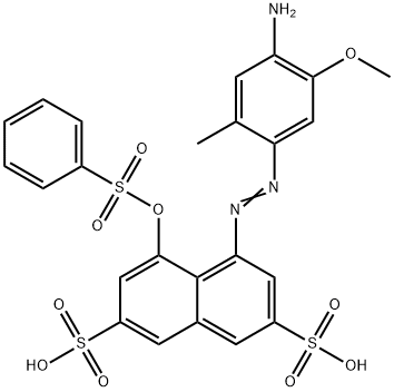 4-[(4-amino-5-methoxy-o-tolyl)azo]-5-[(phenylsulphonyl)oxy]naphthalene-2,7-disulphonic acid Structure