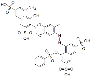 5-amino-4-hydroxy-3-[[2-methoxy-5-methyl-4-[[8-[(phenylsulphonyl)oxy]-3,6-disulpho-1-naphthyl]azo]phenyl]azo]naphthalene-2,7-disulphonic acid 结构式