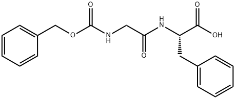 N-[N-[(フェニルメトキシ)カルボニル]グリシル]-L-フェニルアラニン 化学構造式